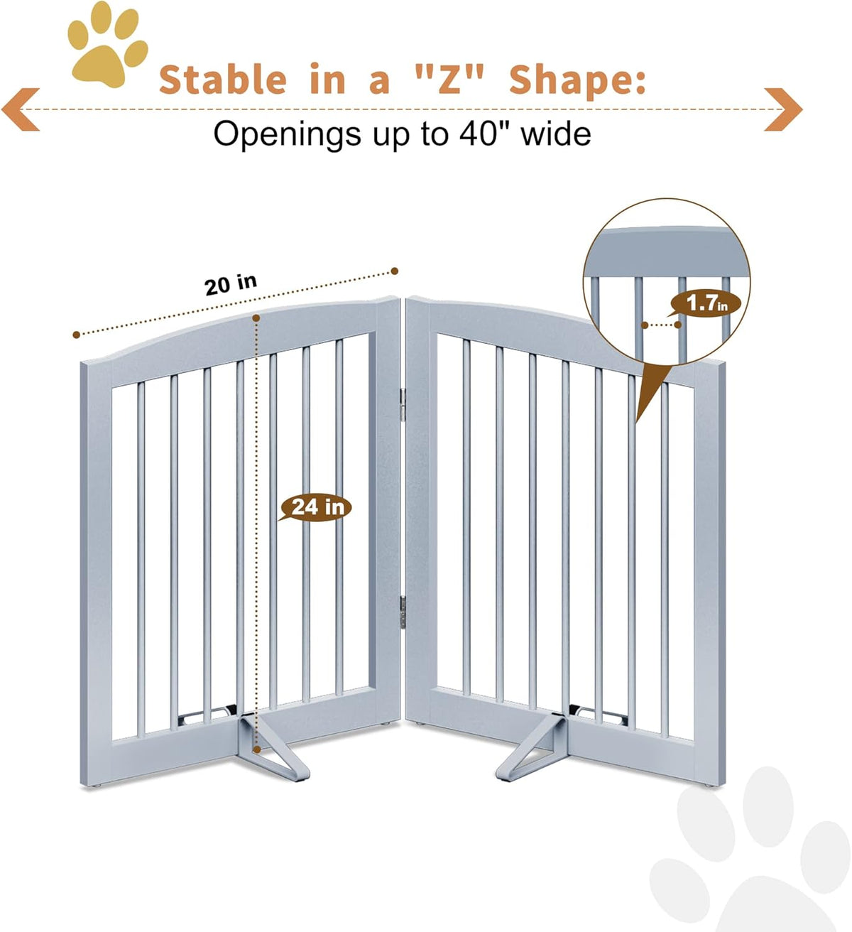 Foldable Freestanding Pet Gate. Flexible room dividing without wall mounting.
