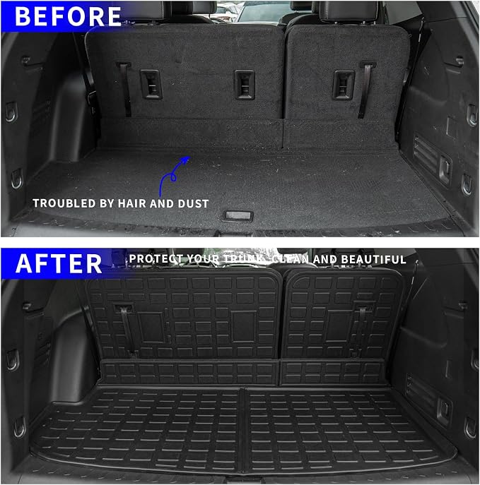 Rongtaod Floor Mats Compatible with 2018-2023 Chevrolet Traverse (Fit 2024 Traverse Limited) 8 Seats Cargo Liner Back Seat Cover 2023 Chevy Traverse Accessories (Trunk Mat+Backrest Mats+Floor Mats)