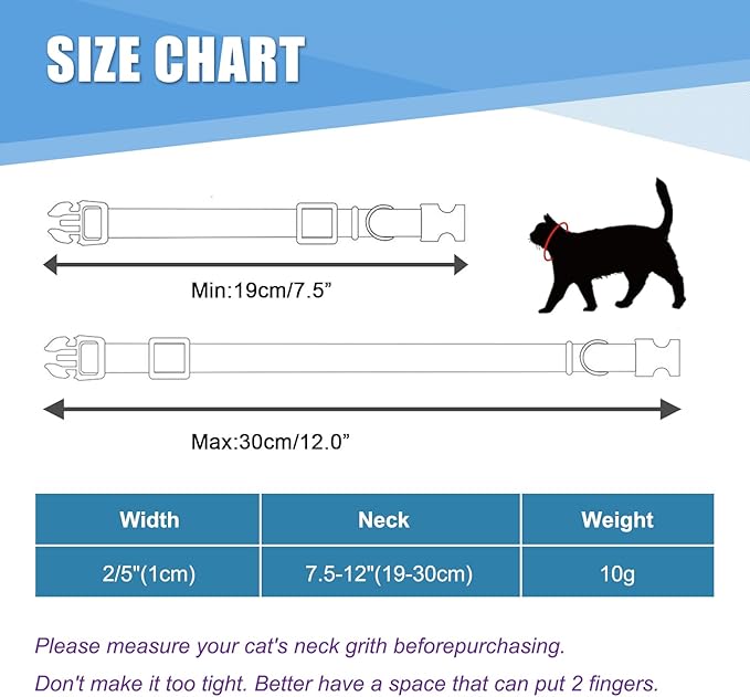 Personalized Engraved Cat Collar|Breakaway Safety Round Buckle|Reflective Adjustable Collar with ID Name Tag & Bell for Kittens & Puppies Cats,Red (7.5'' - 12'')