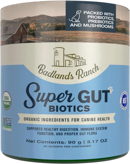 Super Gut Biotics Canine Digestive Supplement,Probiotics, Prebiotics, Supports Healthy Digestion, Immune System Function and Gut Flora by Katherine Heigl (30 Scoops)