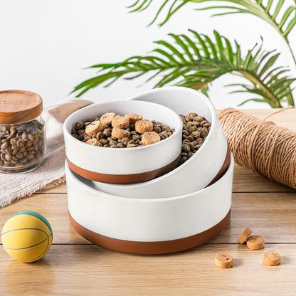 MALACASA Dog Bowls, Ceramic Dog Food and Water Bowls for Medium Size Dogs, 3.5 Cups Capacity Pet Bowl for Medium Dogs (M-3.5 Cups)