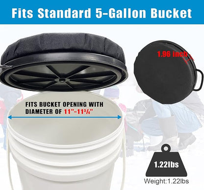 Foxtune 5 Gallon Bucket Seat Lid, 360 Degree Swivel Foam Bucket Spin Seat Cushion with Padded Top for Fishing, Hunting, Baseball Gardening and Camping, Silent, Comfortable, Water-Resistant