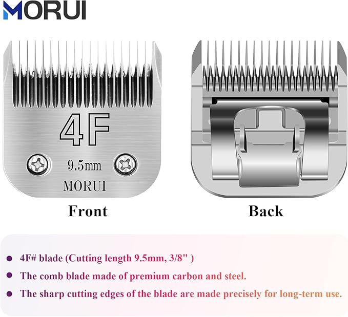 4F Cut Length 3/8"(9.5mm) Detachable Pet Dog Clipper Blades UltraEdge Series Clipper Blades for Dog Grooming Compatible with Most Andis,Oster A5 Wahl KM Series Clippers