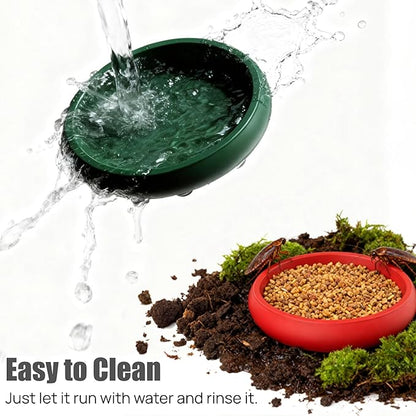 12-Pack Small Feeding Dish for Reptiles, Colorful Feeder Bowls for Isopods, Springtails, Dubia Roaches & Dwarf Invertebrates, Mini Food Bowls for Terrarium & Enclosure