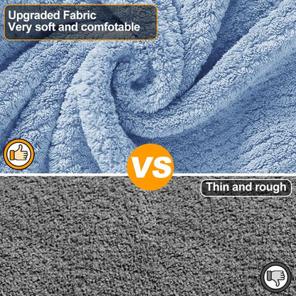 Giant Dog Bath Bubble, Quick Drying Super Absorbent Used for After Bathing, Warm Dog Towels, Adjustable Hoodies and Belts for Pet Dogs Bath Clothes Products (Blue Jacquard, 6XL)