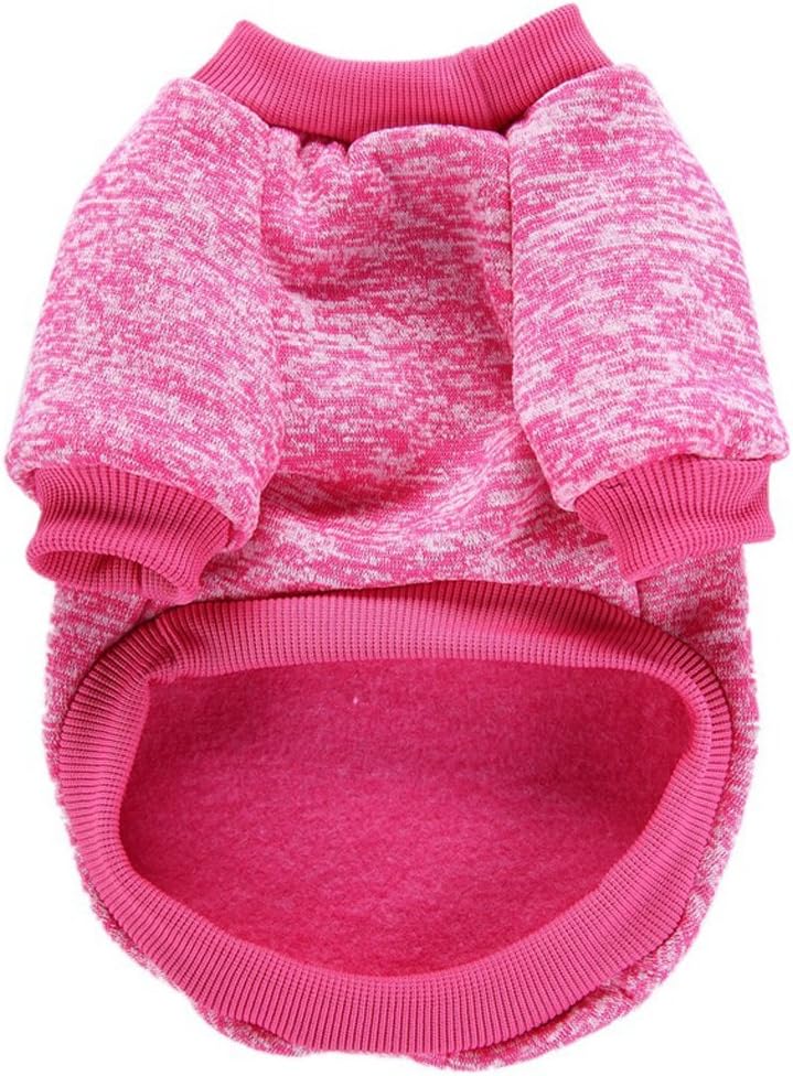 Jecikelon Dog Clothes Dogs Sweater Soft Puppies Clothing Winter Puppy Sweaters Warm Outfit for Dogs Small XXS XS Cat Apparel (Rose red, S)