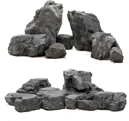 Unocho Aquarium Rock Stone Fish Tank Rocks 5LB Natural Rocks for Aquariums Landscaping Model Tank Decoration Aquarium Miniature and Fairy Garden-3-6inches 4PCS