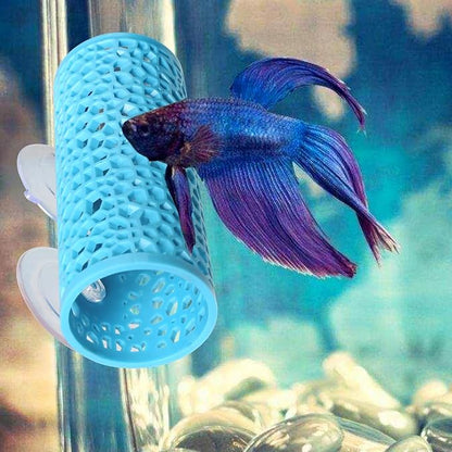 Abizoo Betta Fish Tunnel Hideout for Aquarium Decoration Hollow Coral Design Smooth Finish, Fish Tank Accessory Habitat Cave for Betta Shrimp Guppies Neon Tetras Zebra Danios and Other Small Fish
