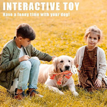 Rope Dog Toys to Keep Them Busy - Tug of War Dog Toys for Boredom Plush Interactive Squeaky Puppy Toys for Small Medium Large Dogs