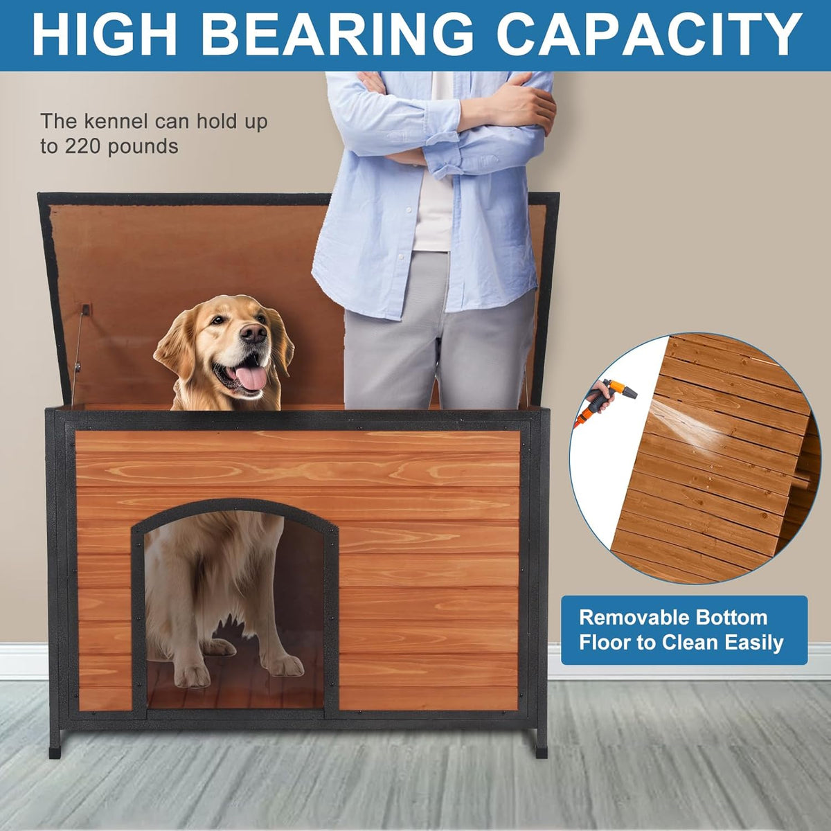 Dog House Outdoor Weatherproof 43.3" L Chew Proof Dog.. Everyday comfort that fits naturally into your space.