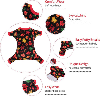 CuteBone Dog Halloween Pajamas Puppy Onesies Small Dogs Soft Pjs Coat Cat Apparel Comfy Pet Christmas Clothes Outfit Doggie Bodysuit P265M