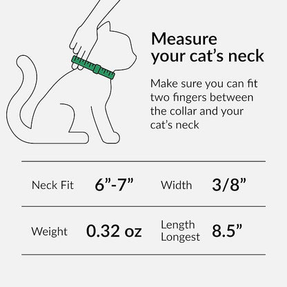 CollarDirect Leather Cat Collar, Kitten Collar with Removable Bell Black Blue Red Orange Lime Green (6-7 Inch, Beige)