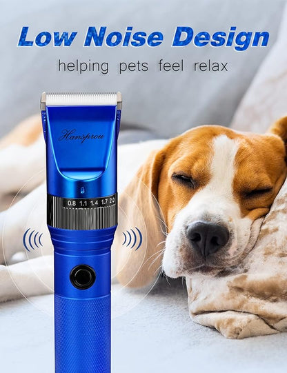 Dog Grooming Clippers, Professional 12V Heavy Duty Pet Clippers, Large Dog Shaver for Thick Coat,Plug-in Pet HairTrimmer with Guard Combs Brush for Dogs Cats