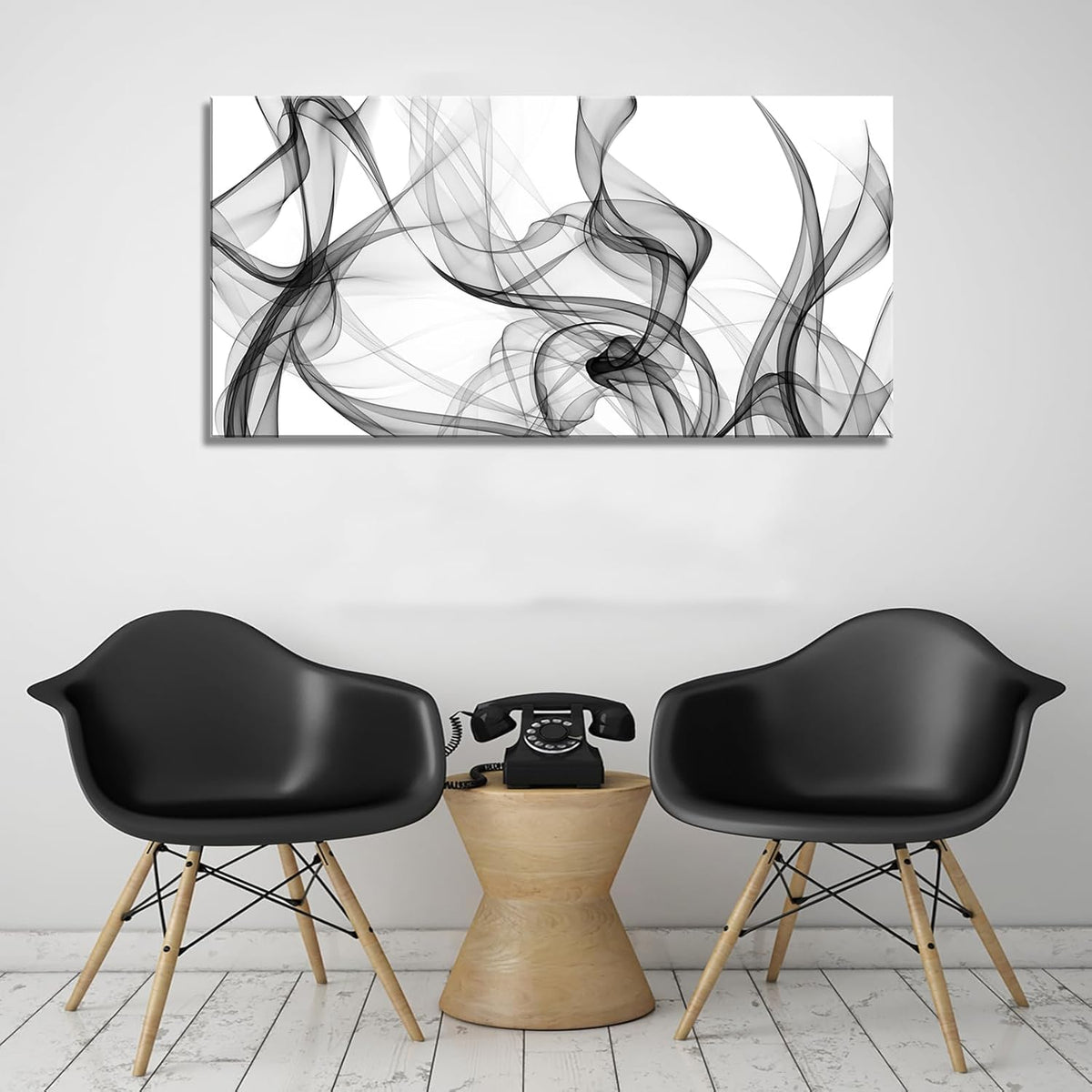 XXMWallArt FC3875 Abstract Wall Art Light Streak Black and White Abstract Line Canvas Wall Art for Living Room Bedroom Bathroom Office Wall Decor