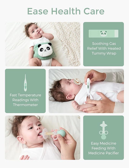 Momcozy Elite Baby Kit, Superior Baby Shower Gift & Registry Essential Kit | Grooming&Health&Cleansing Care Set,Electric Nail File & Nasal Aspirator,Tummy Wrap,Thermometer,Bath Brush,Teether,Storage Bag