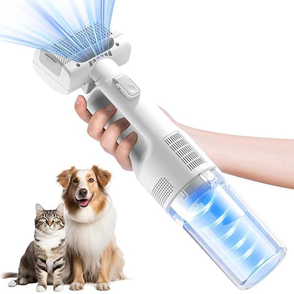 Dog Vacuum for Shedding Grooming, Pet Grooming Vacuum for Dogs, Cat Grooming Supplies, Vacuum Pet Hair Remover Tool with Slicker Deshedding Dog Brush for Shedding Dematting Comb Kit