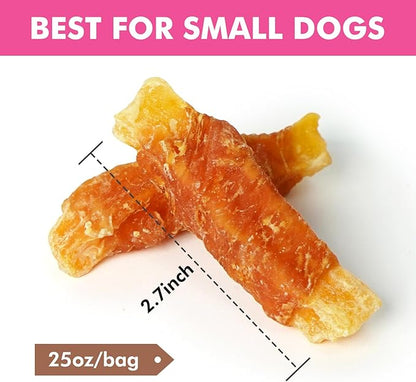 Dog Treats, Chicken Wrapped Sweet Potato Dog Treats, Rawhide Free Healthy Snacks, Soft Chews for Puppy and Small Dogs, 25 oz