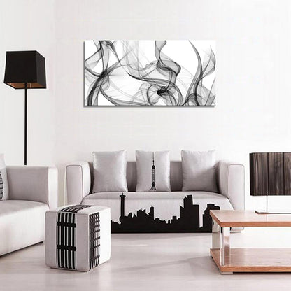 XXMWallArt FC3875 Abstract Wall Art Light Streak Black and White Abstract Line Canvas Wall Art for Living Room Bedroom Bathroom Office Wall Decor