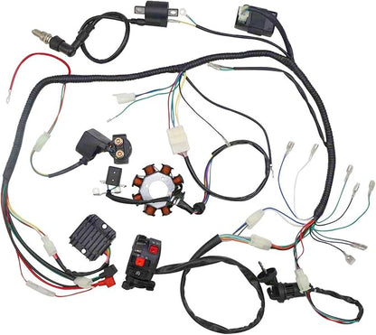 Complete Electrics Stator Coil CDI Wiring Harness with Full Copper Wire for 4-Stroke ATV Quad 150cc-300cc