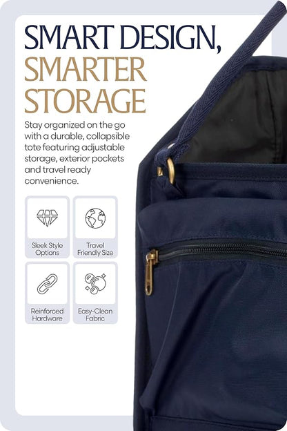 Equinavia Darby Horse Grooming Bag, Collapsible Tote with Strap, One Size | Horse Grooming Tote Bag or Cat and Dog Grooming Bag for Equipment and Supplies, Adjustable Strap, 8" x 9" x 12", One Size