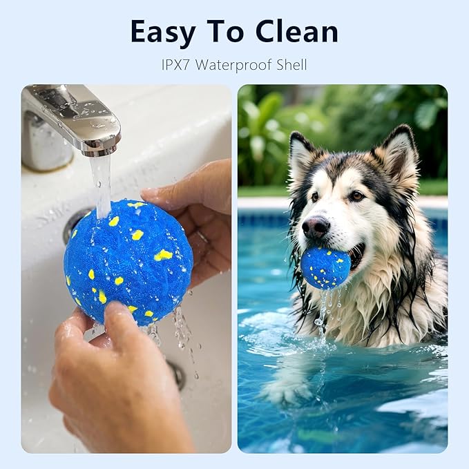 Interactive Dog Toy Ball, Smart Electric Ball - Automatic Bouncing Rolling Moving Jumping Vibrating - 3 Modes Water Resistant Balls for Medium Large Dogs - Chase Pet Toys to Keep Them Busy