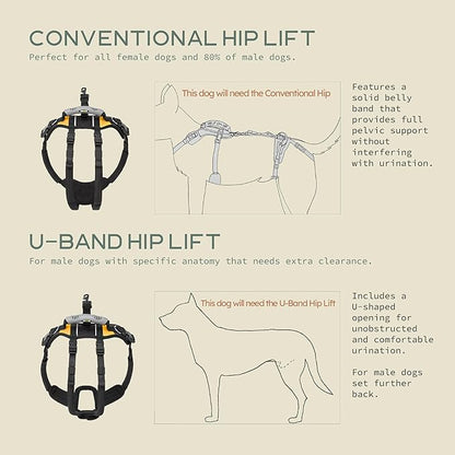 Help 'Em Up® Dog Lift Harness, Full Body Support, Medium U-Band (45-80 lbs)