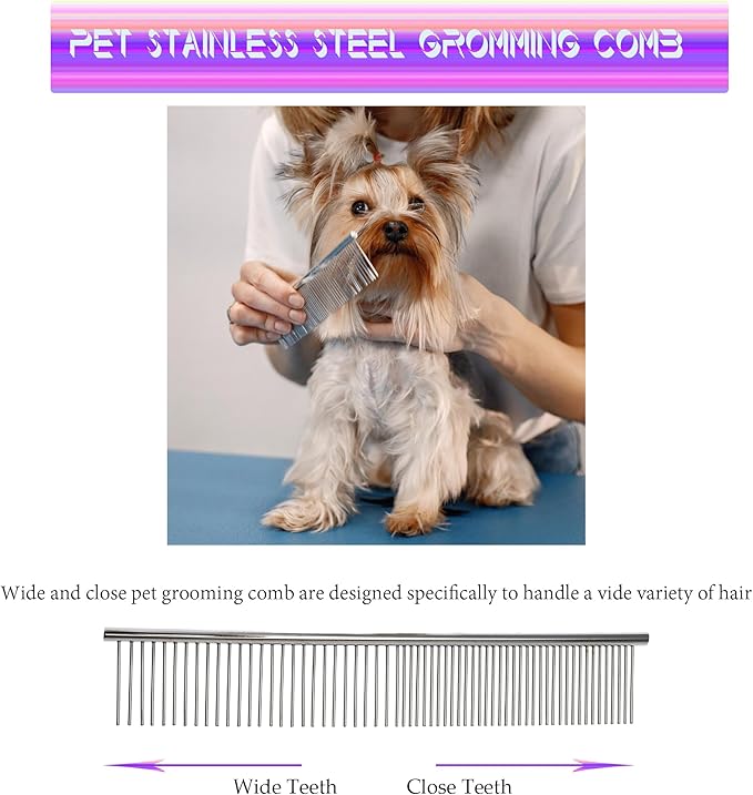 Fcysy Dog Grooming Kit - Hair Scissors Thinning Shears Set for Dogs & Cats