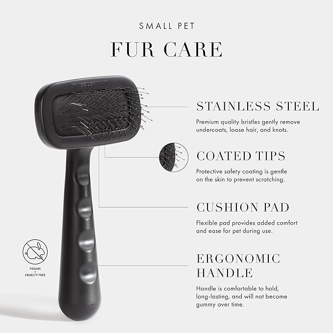 Tweezerman Dog and Cat Slicker Brush for Pets, Grooming Brush with Coated Bristles to Prevent Scratching and Ergonomic Handle