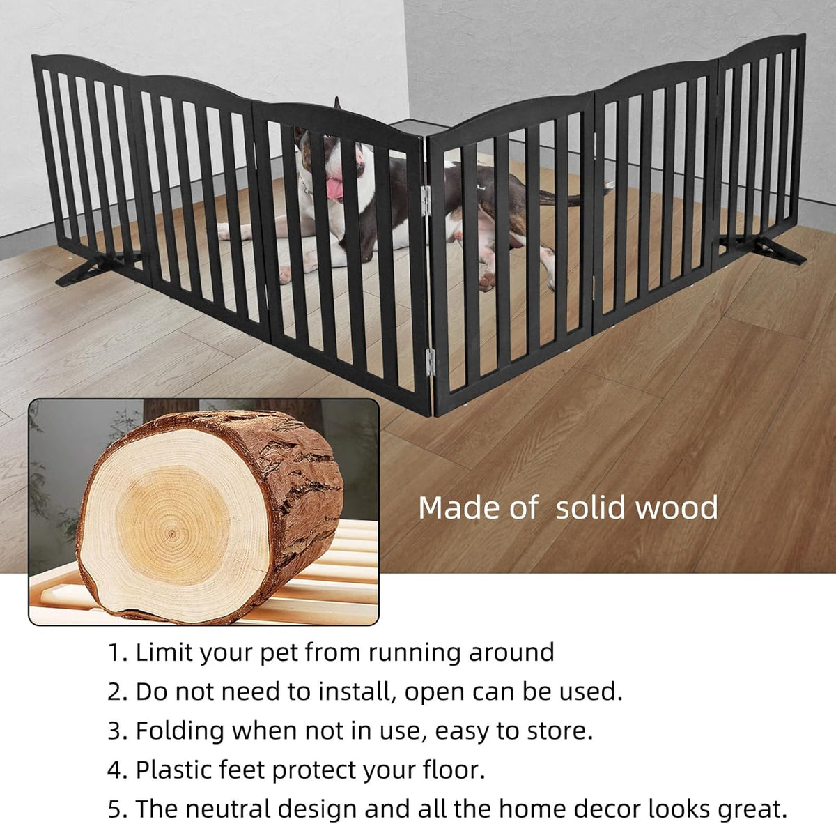 ZJSF Foldable Freestanding Indoor Dog Gate for House. A thoughtful pick for calmer daily routines.
