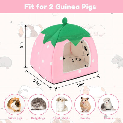 BWOGUE Guinea Pig House Bed Cozy Hamster Cave Large Hideout for Dwarf Rabbits Hedgehog Bearded Dragon Winter Nest Hamster Cage Accessories