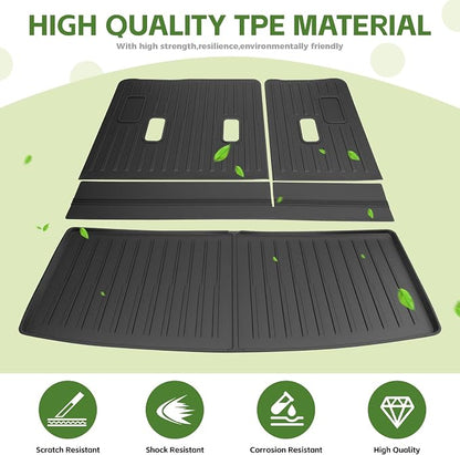 Cargo Liners for 2022-2025 Chevy Chevrolet Tahoe/GMC Yukon Trunk Mat with 3rd Row Seat Back Cover Accessories, All Weather Rear Cargo Mat Backrest Protector(Not for Yukon XL)