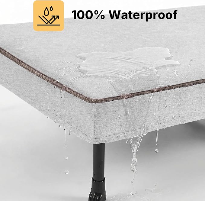 Veehoo Outdoor Elevated Dog Bed with Washable & Waterproof Cushion, Cooling | Medium Raised Dog Cot with Removable Cover, Brethable Mesh, Orthopedic Pet Bed for Indoor & Outdoor, 35" x 25", Dark Grey