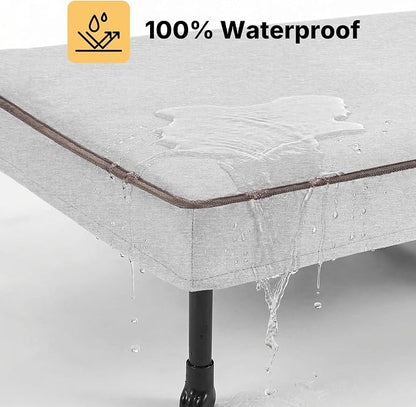 Veehoo Outdoor Elevated Dog Bed with Washable & Waterproof Cushion, Cooling | Large Raised Dog Cot with Removable Cover, Brethable Mesh, Orthopedic Pet Bed for Indoor & Outdoor, 49" x 32", Dark Grey