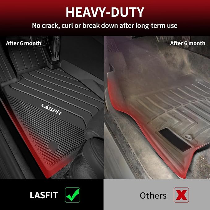 LASFIT Floor Mats for BMW 5 Series G30 2017-2023, Custom Fit TPE All Weather Car Liners 1st & 2nd Row Mat for BMW 530i, 530e, 540i, M550i xDrive, 540d xDrive, Black