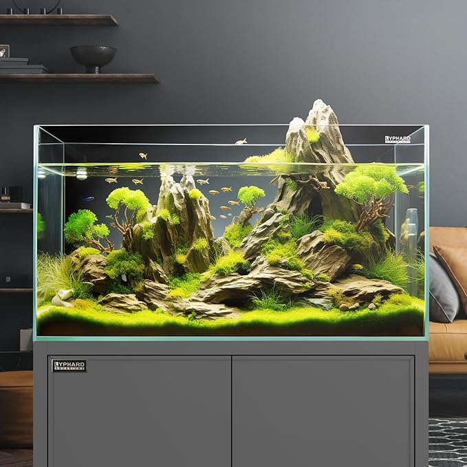 LYPHARD AQUARIUMS Tall Rimless Aquarium 3 Gallon, Ultra Clear Low Iron Nano Fish Tank for Betta, L7.9×W7.9×H11.8 Glass Thickness 5mm with EVA Foam Leveling Mat