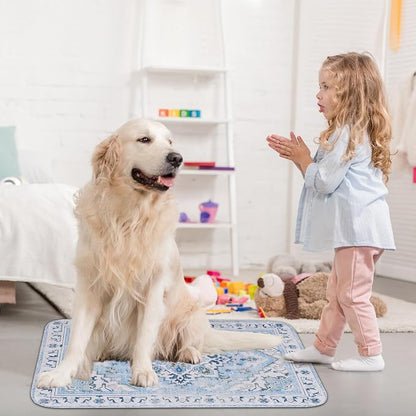 Homimp Washable Pee Pads for Dogs,4 Pack Reusable Puppy Pads Waterproof,Absorbent and Leakproof Dog Pee Pads,Non Slip Puppy Training Pads, Pet Mat for Floor, Crate, Couch, Whelping,Blue, 18"x24"