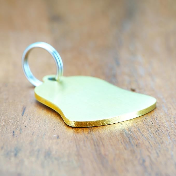 Ultra Joys Cat ID Tag Personalized Pet Tags, Durable Stainless Steel Small Pet Mini Dog Cat Tag Lightweight - Bell Tag in Gold