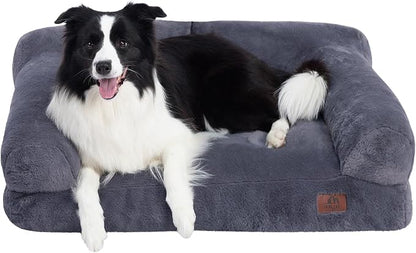 Hollypet Dog Large Cat Bed Puppy Couch Beds for Pets up to 50 lbs | Fluffy Dog Cat Couch Plush Soft Warming Pets Beds with Machine Washable Cover and Non-Slip Bottom