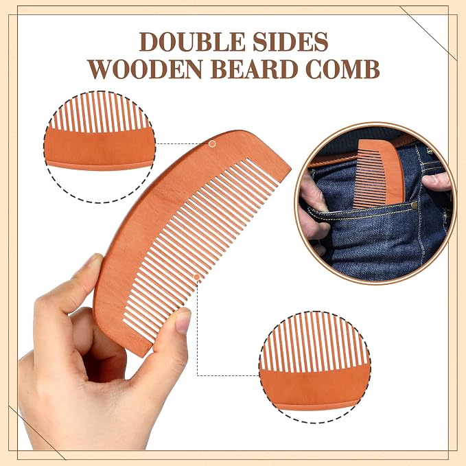 Maitys 10 Set Appreciation Gifts Bulk Beard Brush Comb Scissors,Rectangle | Boar Bristle Beard Brush, for Men Father Colleague Employee