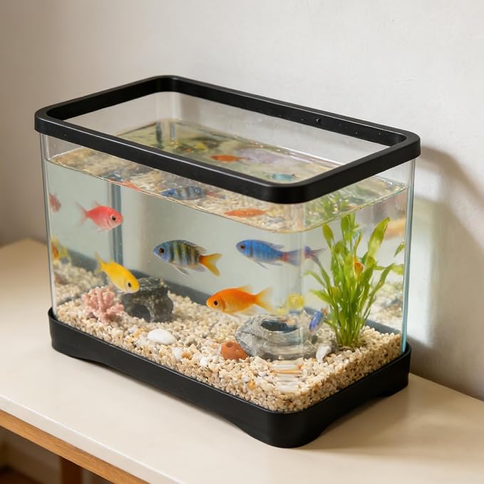 2 Gallon Plastic Fish Tank Aquarium for Small Fish Goldfish Bowl Aquarium Succulents Flower Centerpiece Shatterproof with Clear Clarity for Table Centerpiece Home Decor