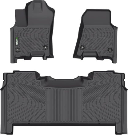 HAFIDI® Floor Mats Fit for 2025 2026 Dodge Ram 1500 Crew Cab Under-seat Storage, All Weather Protection TPE Anti-Slip Automotive Floor Liners, Fits 1st & 2nd Row Full Set Custom Accessories, Black