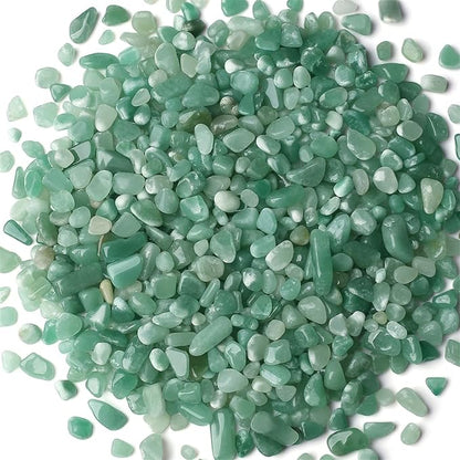 Green Aventurine Healing Crystal Chips Bulk Gemstones Sets Tumbled Crushed Stones Crushed Crystals Natural Rocks for Fountain Rocks Decoration Reiki Energy Balancing Meditation Aquarium Gravel 0.44lb