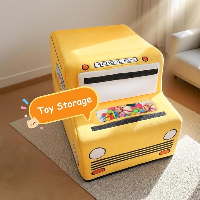 Cute Cat Beds Kitten Beds, Soft Small Dog Beds, Washable Pet Beds for Puppy and Kitty, Funny School Bus Cat Cave, 23 Inches