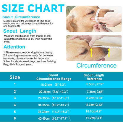 Dog Muzzle, OKKIC Basket Muzzle Anti Biting Chewing, Sturdy Lightweight Muzzle Allows Panting Drinking,Muzzle for Small Medium Large Dogs, Suitable for Grooming Trimming Training (Black, Size6)
