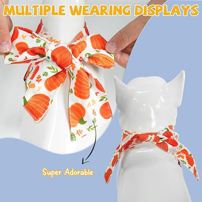 SCENEREAL Thanksgiving Dog Bandana, Fall Pumpkin Double Side Dog Scarf for Small Medium Large Dogs Cats Puppy,Holiday Bandanas for Dogs Boys Girls, Premium & Soft Fabric Pet Accessories for Birthday