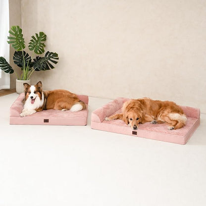 EHEYCIGA Orthopedic Dog Bed Medium Size Dogs, Memory Foam Dog Bed with Washable Removable Cover, Waterproof Pet Sofa Couch for Crate with Nonskid Bottom, 30x20x6, Pink | Small Dog Sofa with Washable Removable Cover, Waterproof Pet Couch for Crate with ...