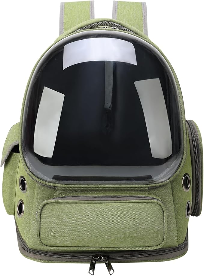 Cat Backpack Carrier for Cats and Small Dogs, Breathable Cat Bubble Backpack, Airline Approved Pet Travel Carrier for Hiking Camping Outdoor(Green)