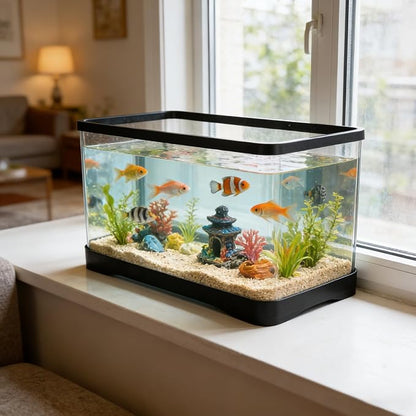 2 Gallon Plastic Fish Tank Aquarium for Small Fish Goldfish Bowl Aquarium Succulents Flower Centerpiece Shatterproof with Clear Clarity for Table Centerpiece Home Decor