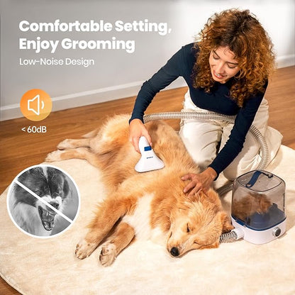 oneisall Cordless Dog Grooming Vacuum Kit, Dog Grooming Kit with 5100mAh & 11-in-1 Pet Tools, 3L Dust Cup, Low Noise for Shedding & Grooming and Suitable for Home/Car Cleaning,Comfy L1