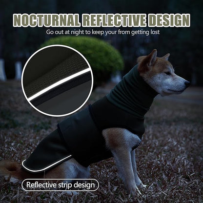 Dog Anxiety Vest,Pet Calming Hoodie Breathable Dog Anti-Anxiety Jacket for Thunder Fireworks and Separation,Green XS